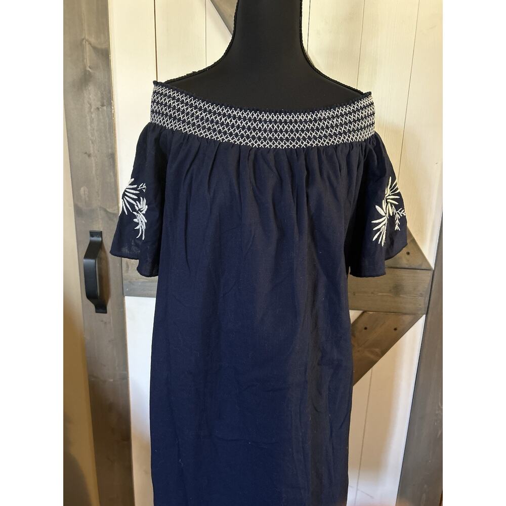 Isabel Maternity Small Navy Embroidered Summer Dress